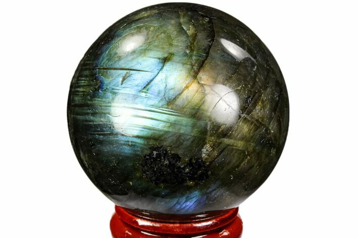 Flashy, Polished Labradorite Sphere - Great Color Play #105735